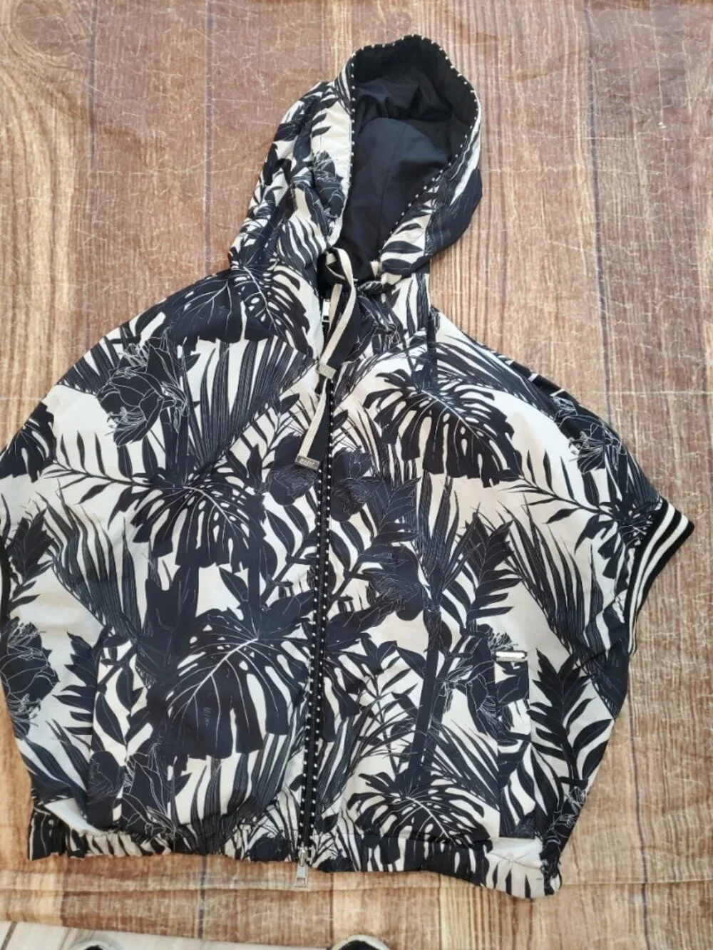 MDF Marco Del Forte Reversible Hooded Poncho Windbreaker Sz 46